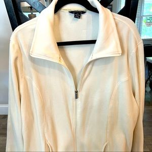 Pretty cream light weight fleece jacket